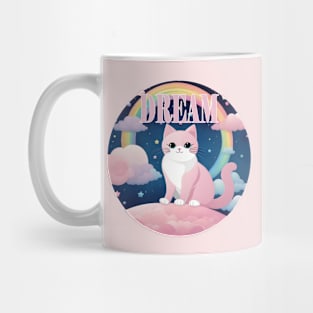 Pastel Rainbow - Dream with a cat Mug